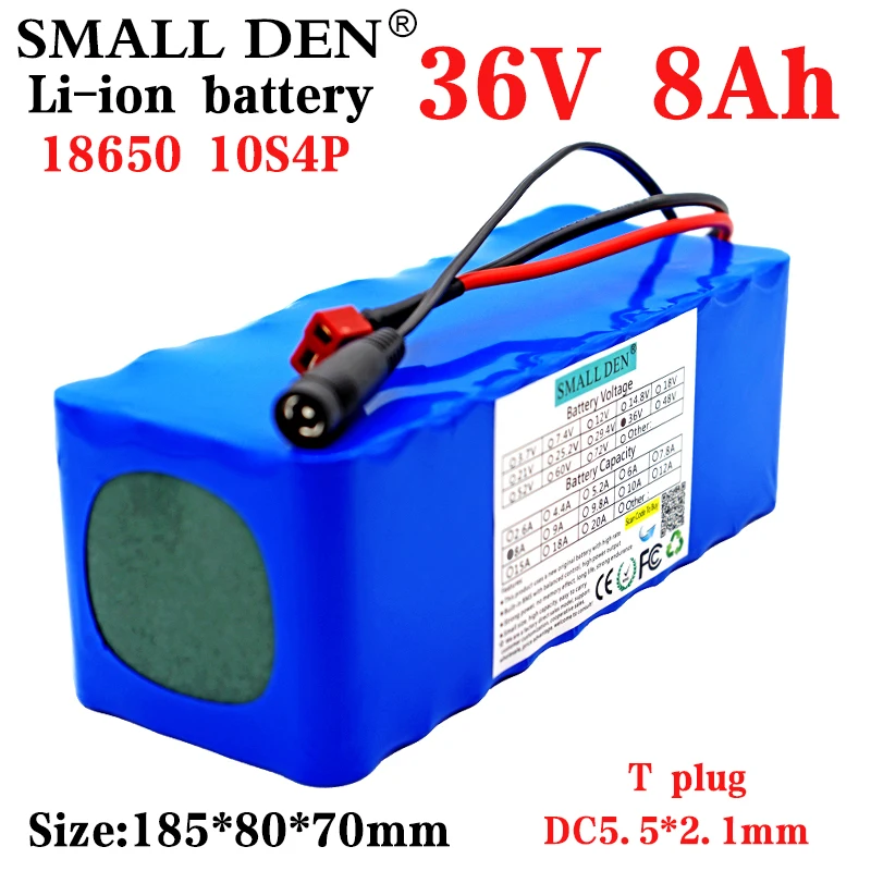 

36V 8ah 18650 10S4P electric bicycle battery built-in 15A BMS, 42V electric scooter rechargeable lithium battery