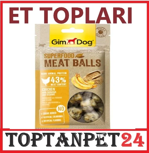 

Dog Award Gimdog Meatballs Chicken Banana and Sesame Dog Prize 70 g 395588266
