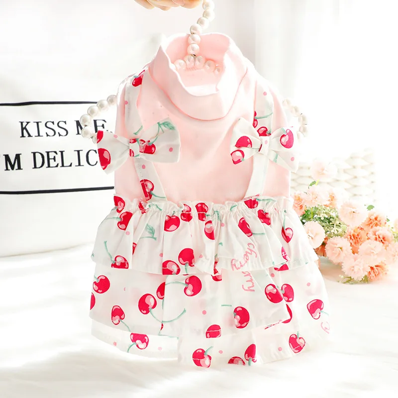 

Юбка-вишня для собак, платье, мультяшная принцесса, одежда для домашних животных, одежда для собак и кошек, Модный милый костюм, весенне-летн...