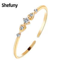 new 925 sterling silver geometric adjustable finger rings gold plated stackable open size rings for women fine jewelry wholesale