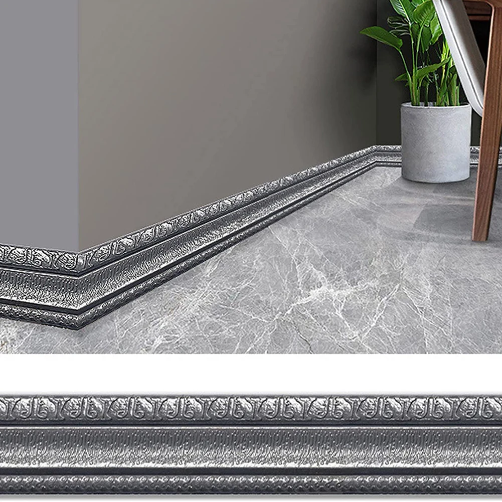 

3D Foam Wall Trim Edge Strip Stickers Self Adhesive Waterproof Baseboard Corner Waist Line Sticker Wallpaper Border Home Decor