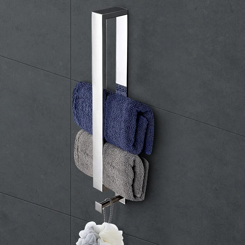 

Towel Holder No Drilling Bathroom Towel Rail Self-Adhesive Bath Towel Holder Adhesive Towel Rack Guest Towel Holder