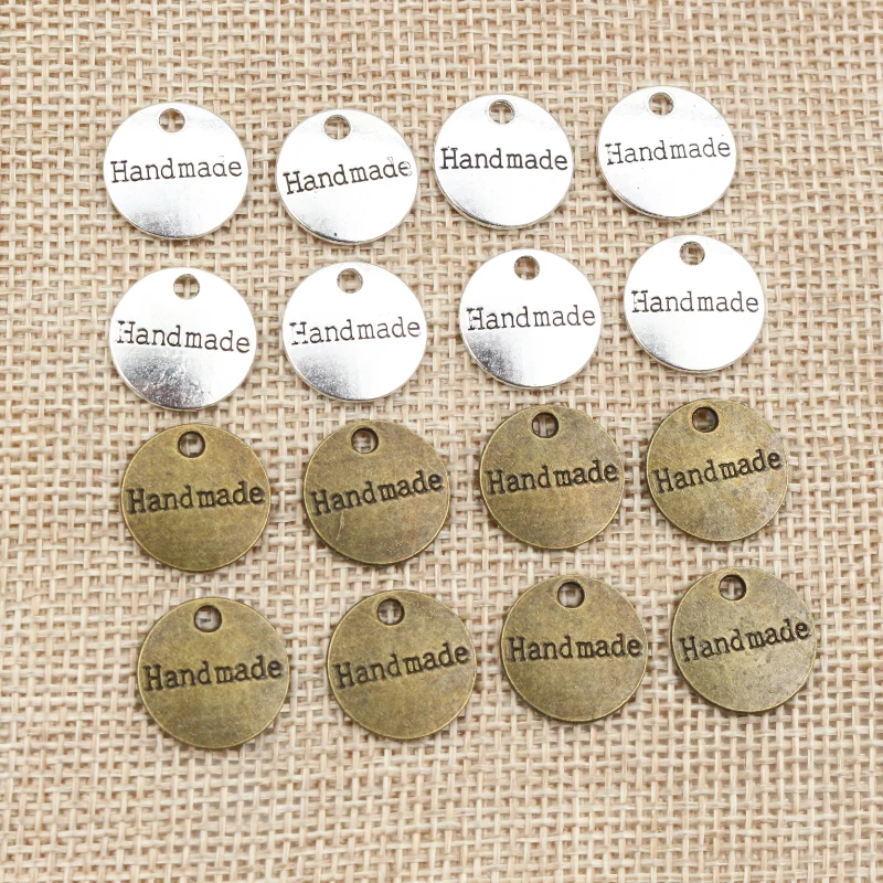 

20pcs 14mm Charms Handmade Antique Making Pendant fit,Vintage Tibetan Bronze Silver color,DIY Handmade Jewelry