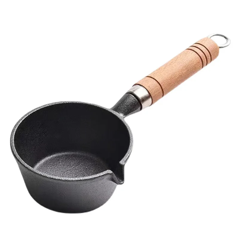

4.3-Inch Cast Iron Sauce Pan, Non-stick Melting Pot, Mini Egg Frying Pan for Gas Induction Cooker