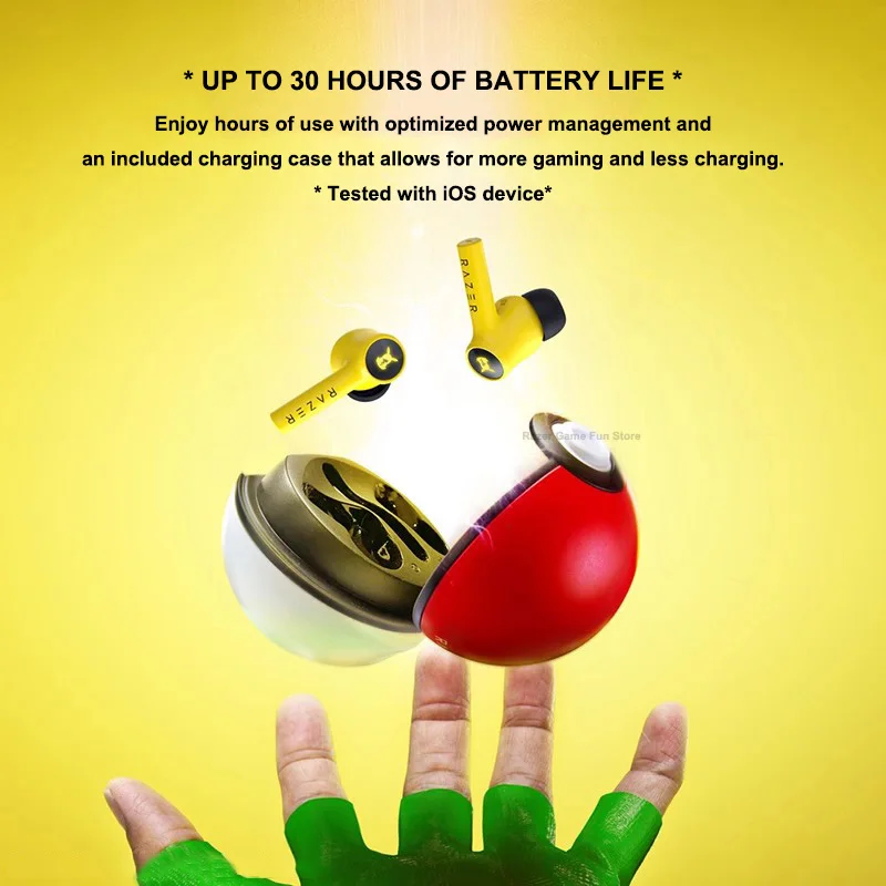 ﻿ Беспроводные наушники Razer Pokemon Pikachu Edition HyperSpeed True многоплатформенные Bluetooth5.2