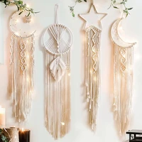 hand woven stars and moon decoration dream catcher pendant wind chime lamp decoration bedroom wall hanging student day creative