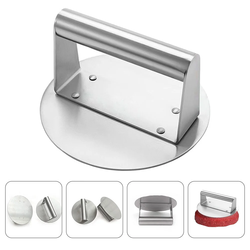 

Burger Press Tortilla Tool Stainless Steel Hamburger Hand Metal Grill Cooking Weight Griddle Smasher Roasting Pan