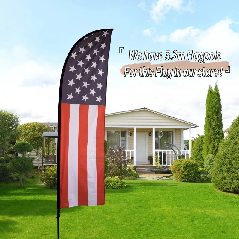 Фото Американский флаг с перьями США-Односторонний Флаг с полосками и перьями для 4 июля-американские баннеры-звёзды, уличное украшение №1