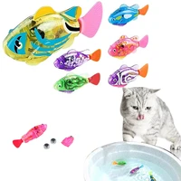 electric flash swimming fish cat interactive toy indoor play swimming robot fish toys with led light pet bath toys for cat dog