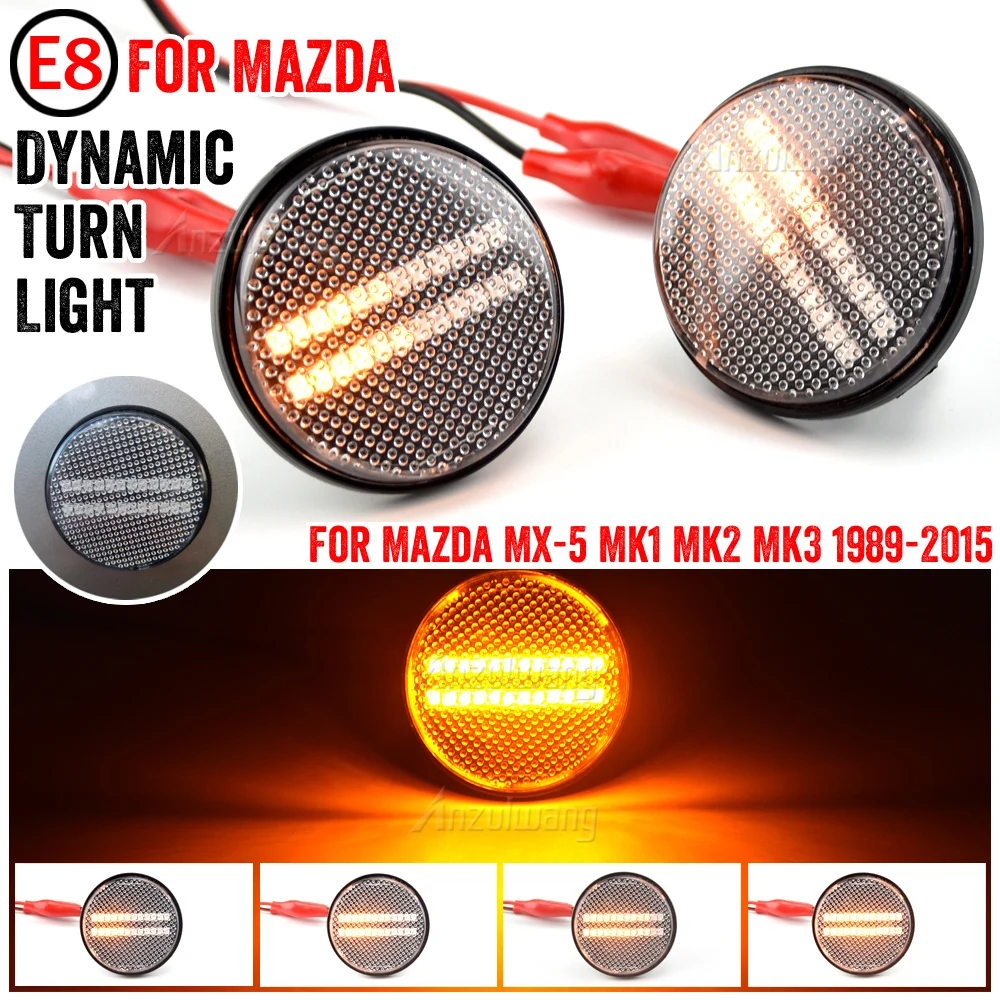 

2x Dynamic LED Side Marker Turn Signal Light Side Repeater 12V Panel Lamp Blinker For Mazda MX-5 MX5 Mk1 Mk2 Mk3 89-2015