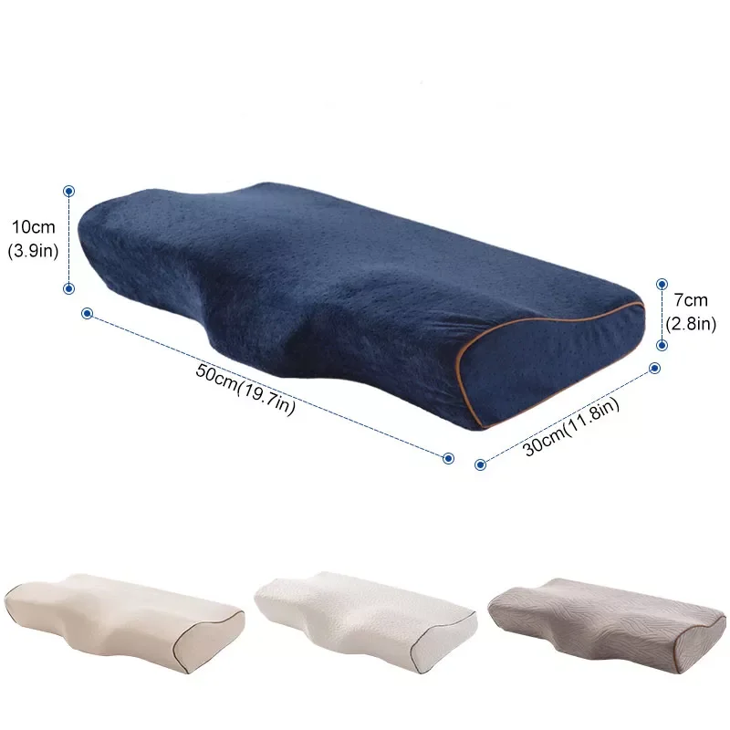 

2022Comfortable Cervical Orthopedic Pillows Butterfly Shaped Neck Care Sleeping Support Health Neck Protection Slow Rebound Pill