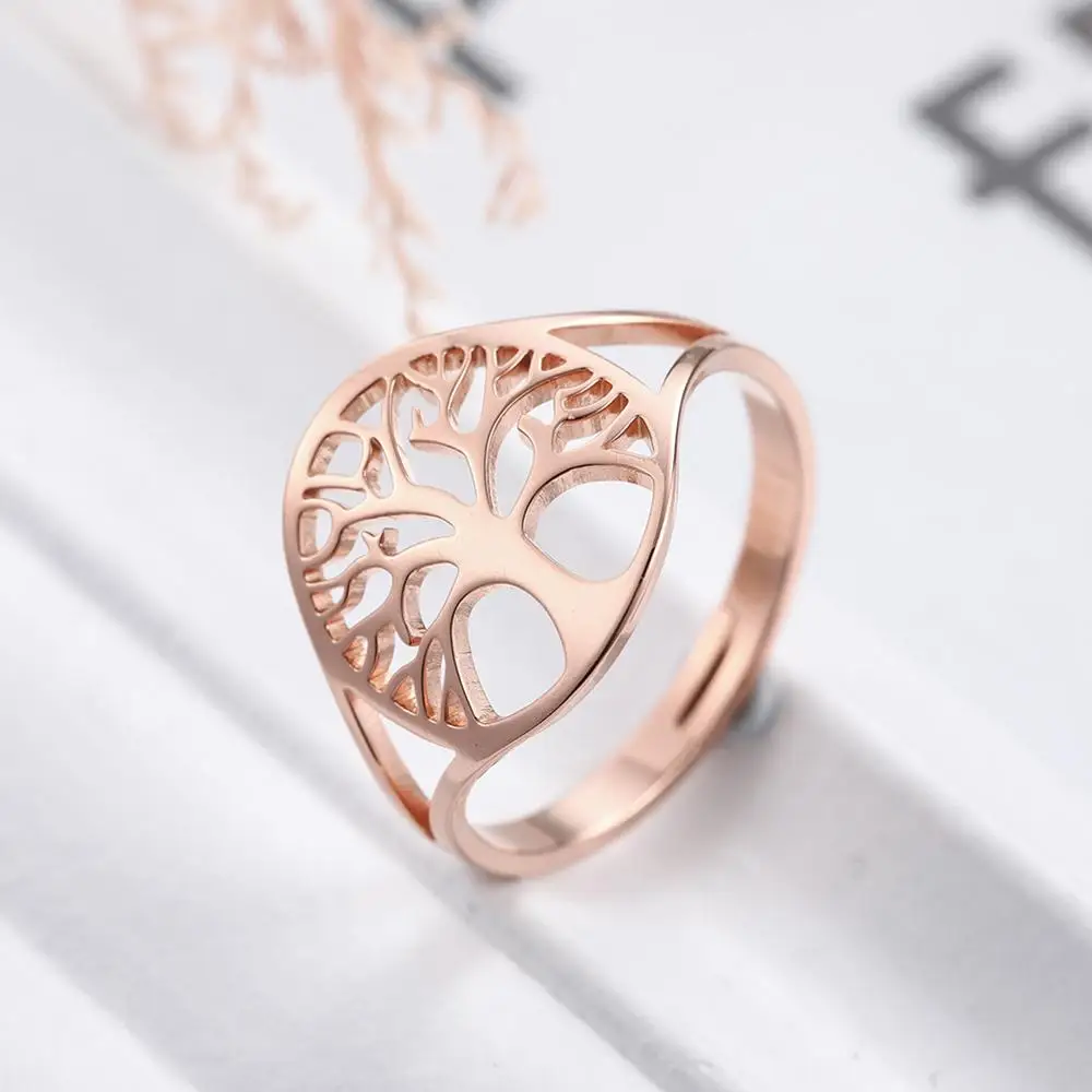 

HOUWU Ankh Stainless Steel Jewelry 18k Gold Plated Pulsera Hombre Life Tree Bracelet Bangle Ring Jewellery