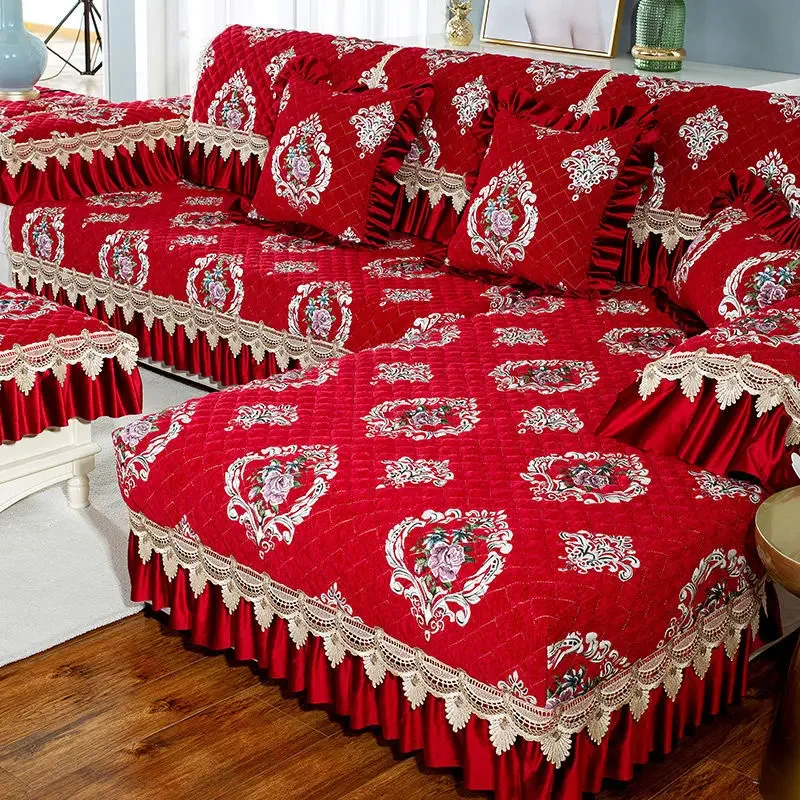 Синельный жаккардовый коврик для дивана модный ретро легкий роскошный кружевной