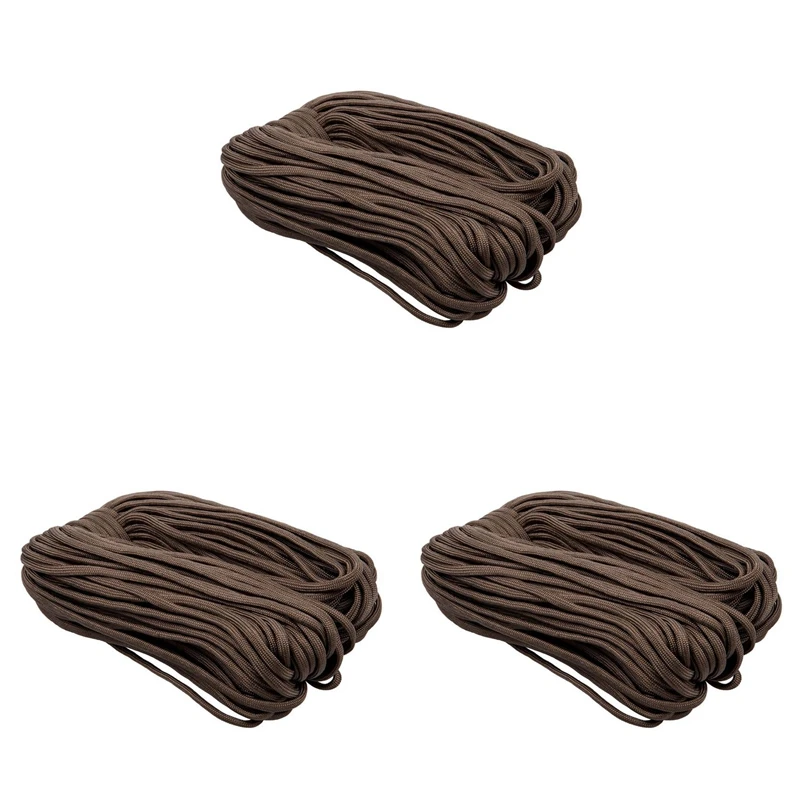 

3X 100Ft 550 Cord Para Cord Parachute Survival Cord - Coyote Brown