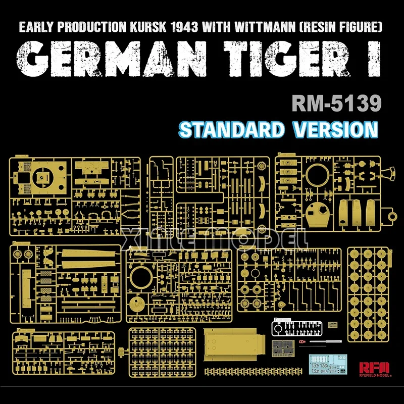 Фото Модель Ryefield, пластиковая собранная модель танка, комплект Rm-5139 Tiger I раннего типа с солдатом из смолы Wittmann (обычная версия) 1/35 №4