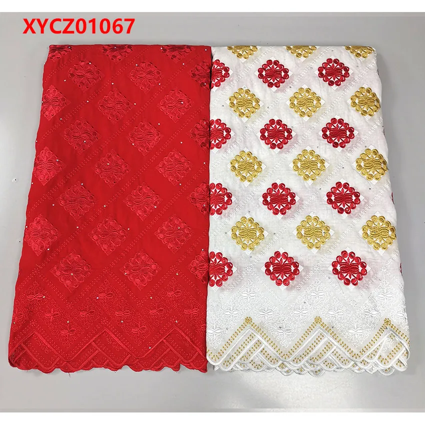 

Africa cotton edge Guaranteed Quality printing 5 yards lace fabric XHLZ18059B