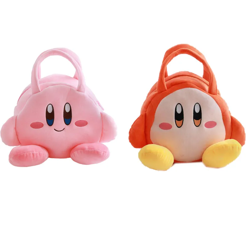 

Kawaii Cartoon Star Kirby Pink Orange Plush Bag Hand Cosmetic Bag Bento Bag Cute Lunch Box Bag for Girls Gift