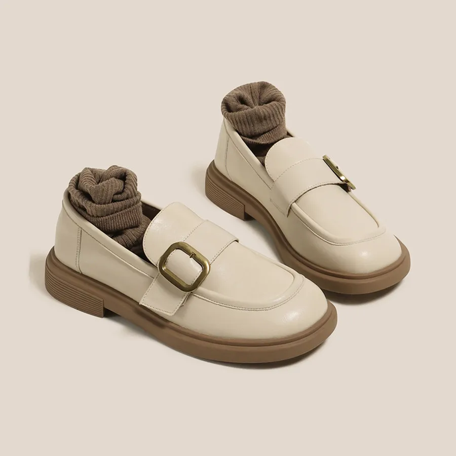 

Spring Autumn Shoes for Women Women Work Shoes Comfortable for Work Slip-On Flats Solid Loafers Flat with British Style