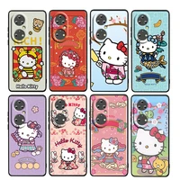 cartoon hello kitty gift for huawei p50 p20 p30 p40 5g p10 pro lite e plus p9 lite mini soft tpu silicone black phone case cover