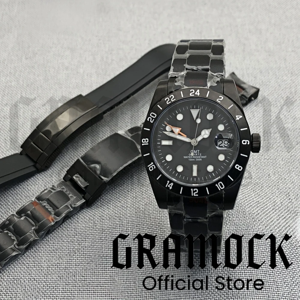 Мужские часы Gramock новинка 2024 корпус 40 мм кварцевые наручные Ronda515 Movt светящийся
