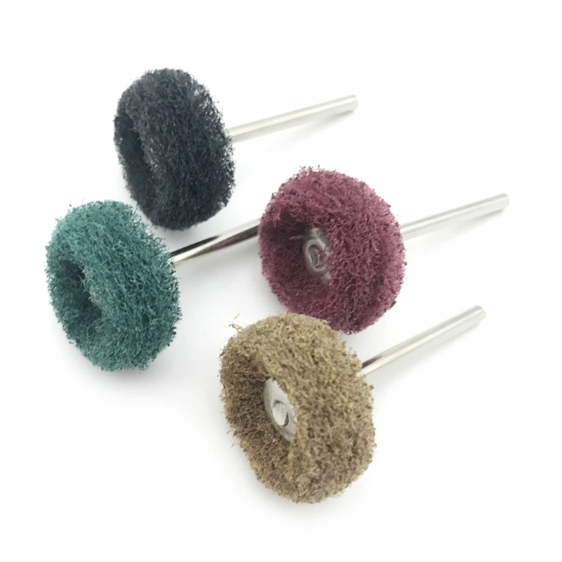 

20x Convenient Abrasive Buffing Wheel w/ 3mm Shank Scouring Pad Polishing Wheel for Removal Rust Metal Surface Deburring