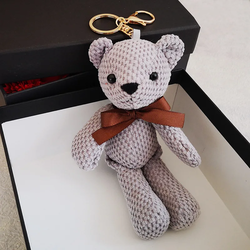 

2021 New Cute Teddy Bear Keychain 20CM Plush Toy Mini Plush Animals Toy Keychain Soft Baby Stuffed Plush Toys Play House Toys