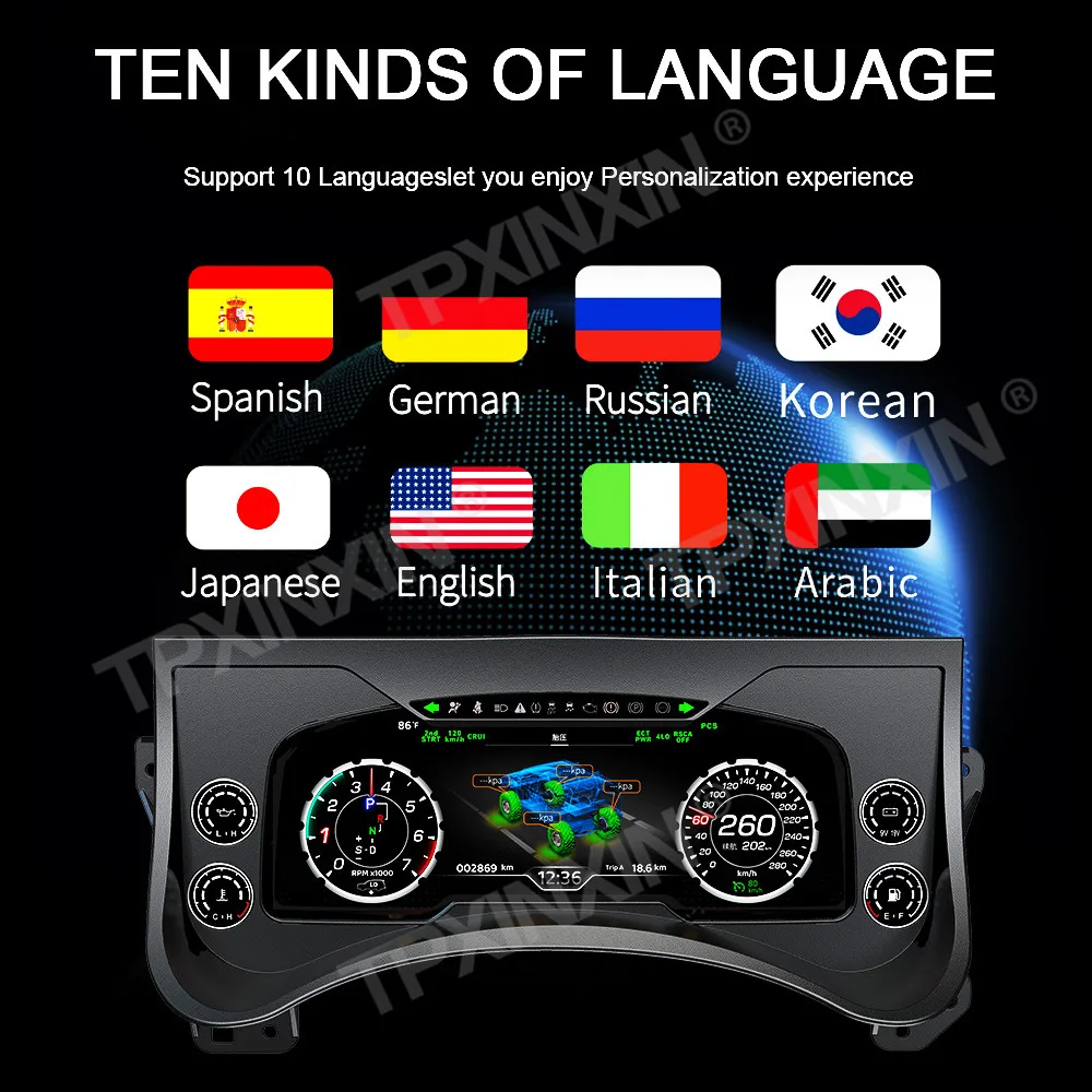 

Продукт 2025 года для Hummer H2 2003-2009, цифровой виртуальный кабин, приборный датчик, кластерный спидометр, ЖК-панель приборной панели