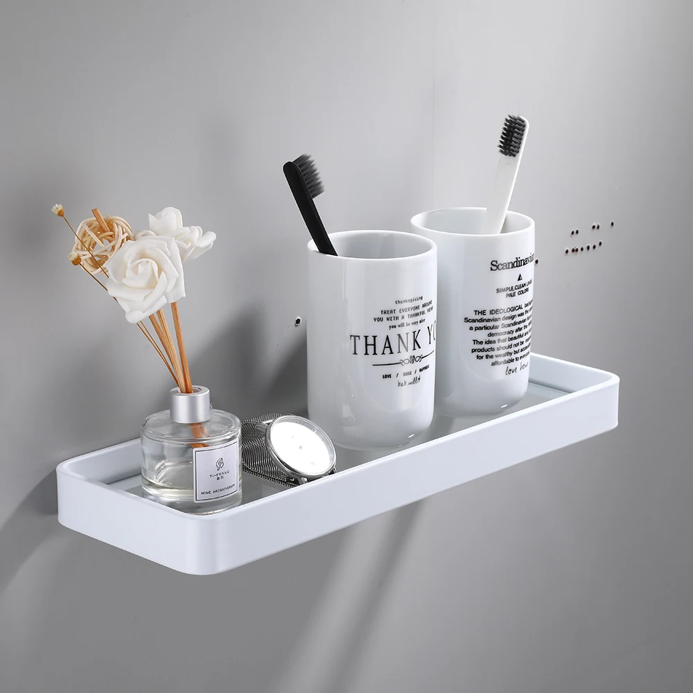 Стеклянная полка для шампуня и душа 20-40 см настенные косметические полки