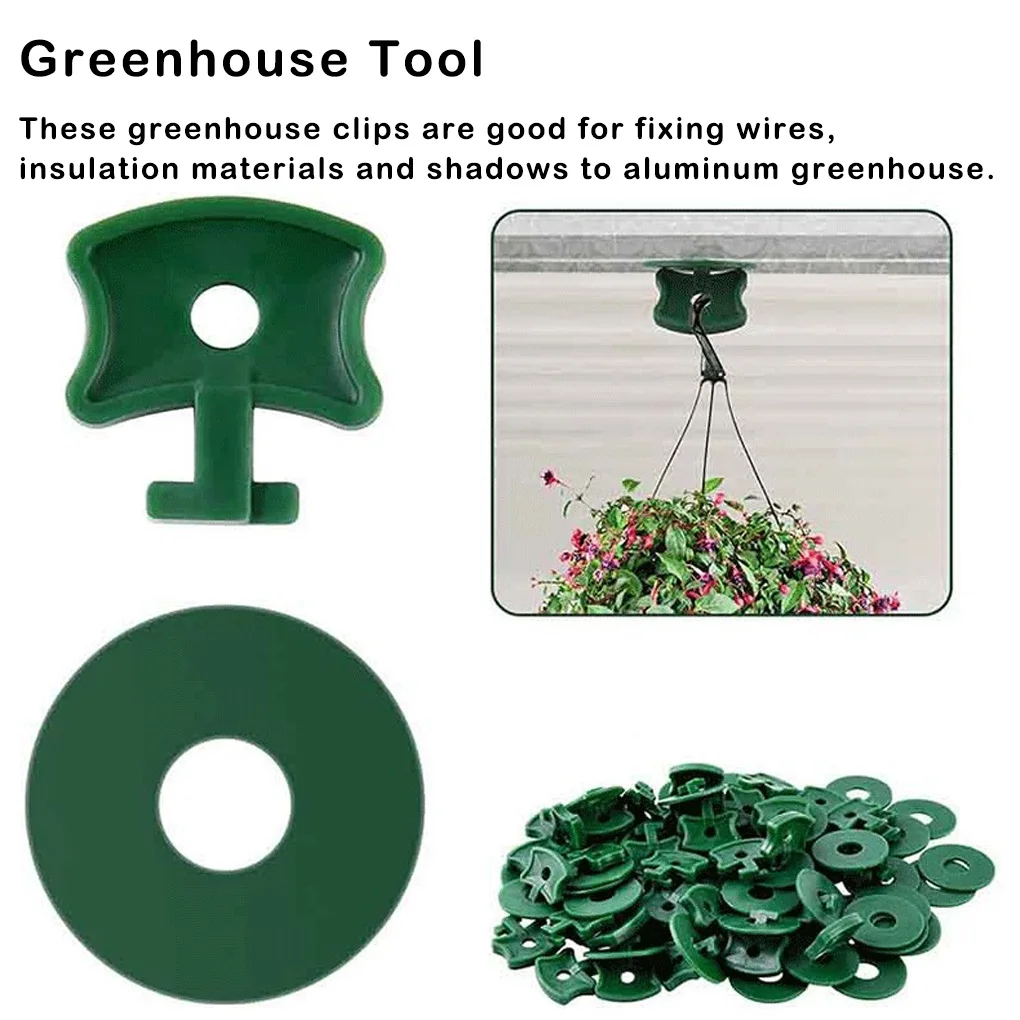 

200 Pieces Greenhouse Clips Fixing with Washers Corner Clamp Aluminum Greenhouses Bubble Netting Shading Garden Supplies