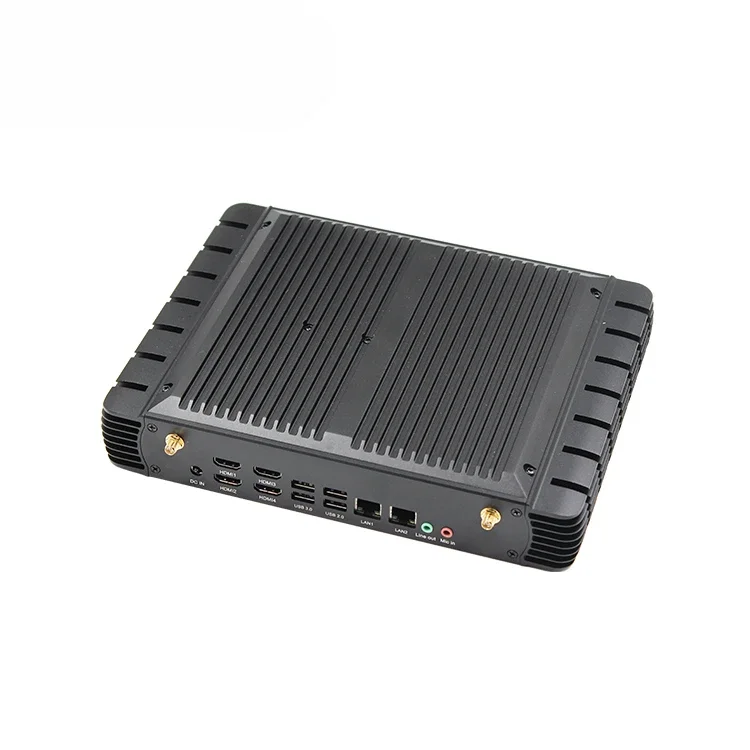 Безвентиляторный мини-ПК Maxtang на базе процессора SATA M.2 для SSD (NVMe) 4HDMI 4USB2.0 2USB3.2 DDR4 64