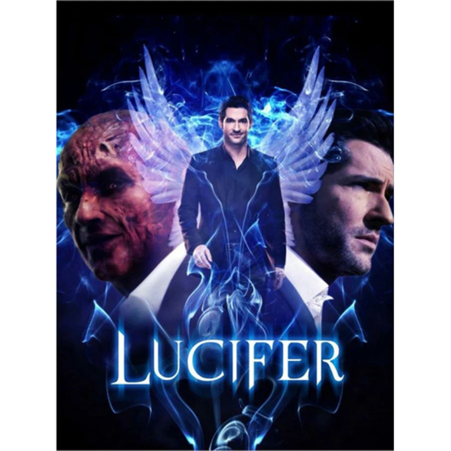 

5D DIY Diamond Mosaic Embroidery American TV Lucifer Full Round Square Diamond Painting Cross Stitch Art Home Decor Gift