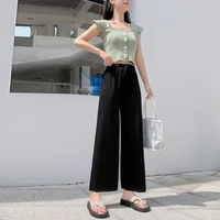 2022 plus size korean fashion version female trousers women high waist casual wide leg pants clothes pantalones de mujer