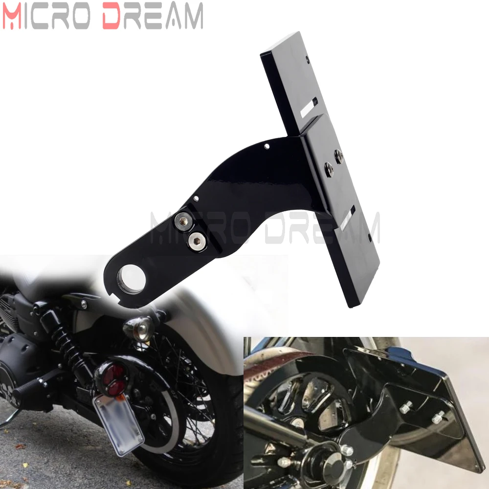 

Motorcycle Registration Plates for Harley Softail Fat Boy Dyna Street Bob Side Mount License Plate Holder Bracket Modified 18-20