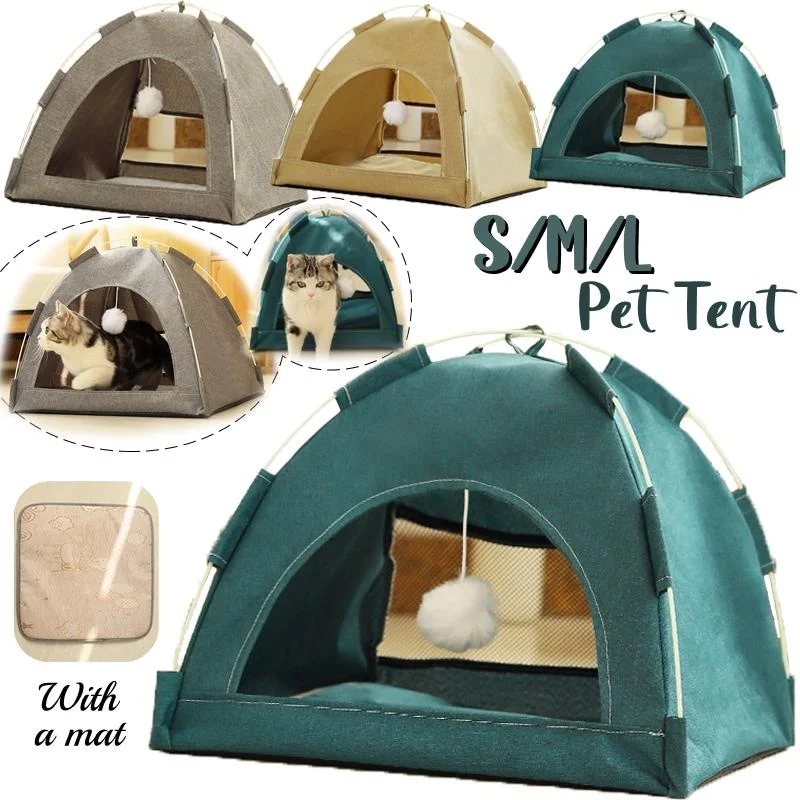 

Pet Tent Bed Cats House Supplies Products Accessories Warm Cushions Furniture Sofa Basket Beds Summer Kitten Tents Cat
