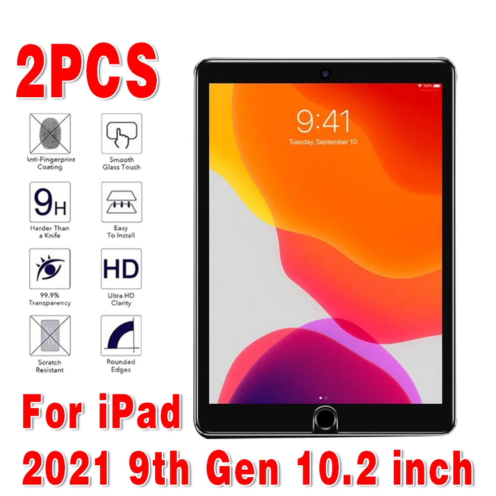 

2 шт., защитная пленка для Apple IPad 9 поколения, 10,2 дюйма, 0,3 мм