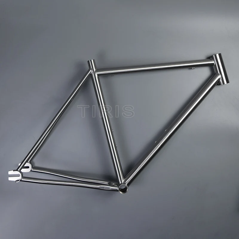 Фото TIRIS-FJ1 Титановая велосипедная рама с фиксированной передачей, велосипедная рама для велокросса, дорожная односкоростная велосипедная рама, комплект рамы для гонок и велоспорта 700C 29, на заказ №2