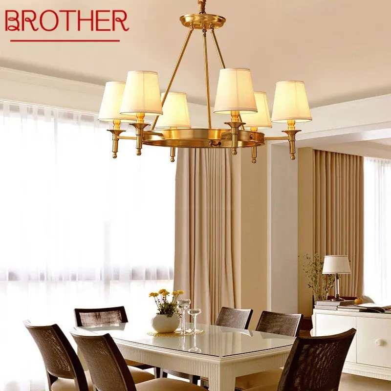 

BROTHER Brass Chandeliers Lamp Contemporary Luxury LED Pendant Light for Home Living Room Bedroom Fixtures