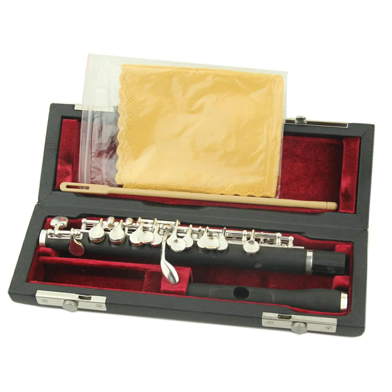 

C Piccolo with Wooden Case Cleaning Rod Screwdriver Beginner Kids Gifts