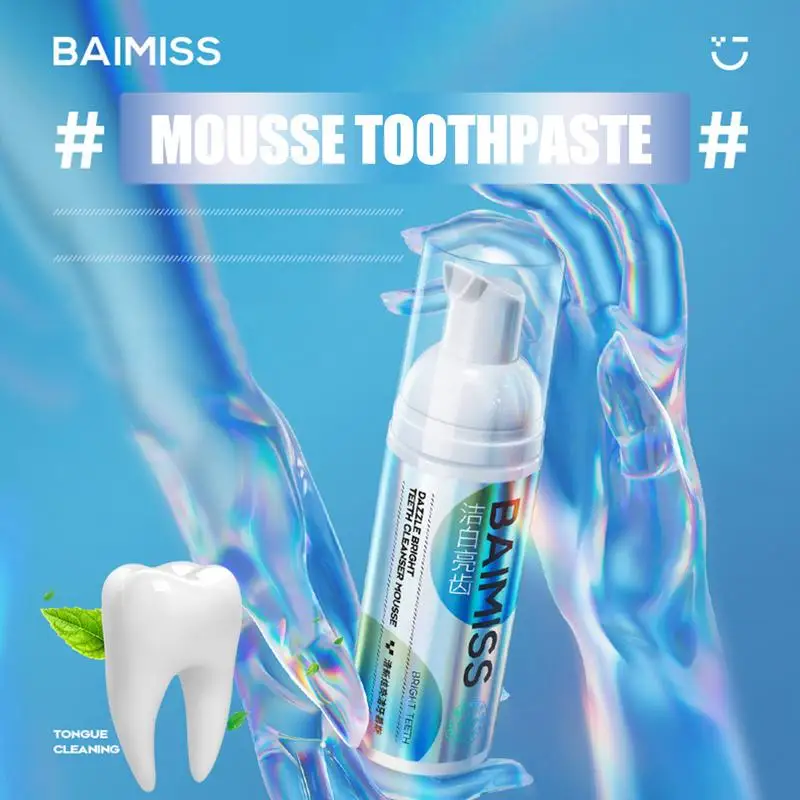 

60ml Teeth Whitening Toothpaste Natural Deep Cleansing Ultra-Fine Mousse Color Corrector Toothpaste Improve Dental Health