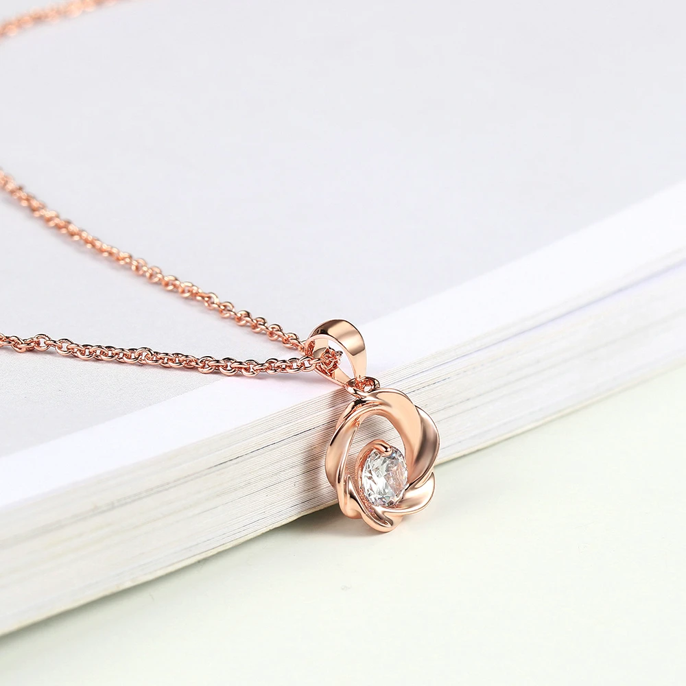 Ожерелье ZHOUYANG для женщин в классическом простом стиле кулон форме цветка с