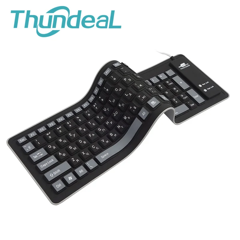 Thundeal 103 клавиши русифицированная гибкая силиконовая клавиатура USB интерфейс