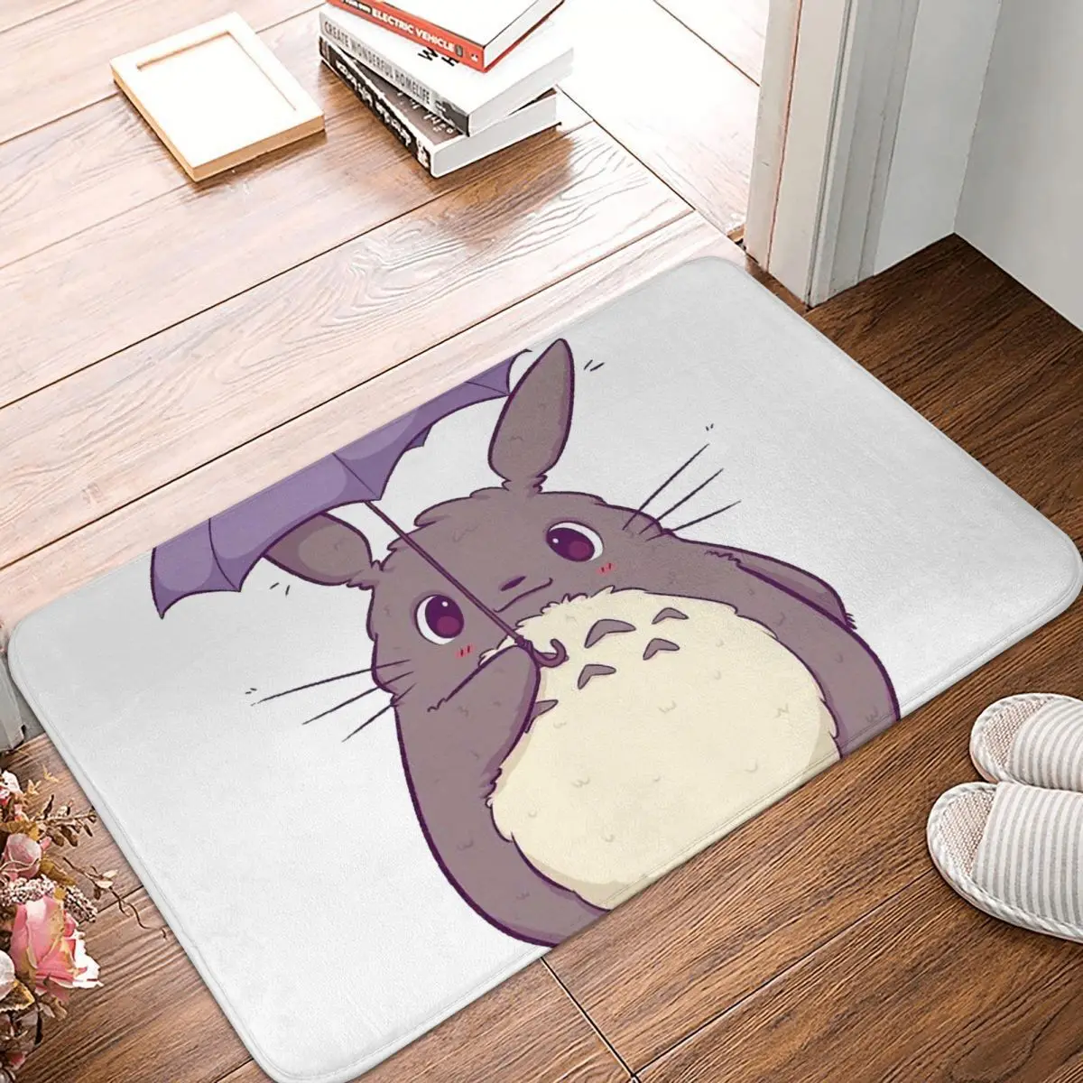 

My Neighbor Totoro Anime Bathroom Mat Take Umbrella Doormat Kitchen Carpet Entrance Door Rug Home Decoration