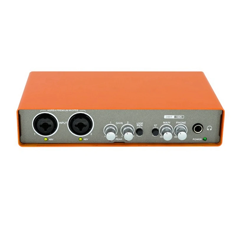 

EM-02 Audio Interface Sound Card Electric Guitar Live Recording Professional Sound Card For Studio,Singing Sound Mixer