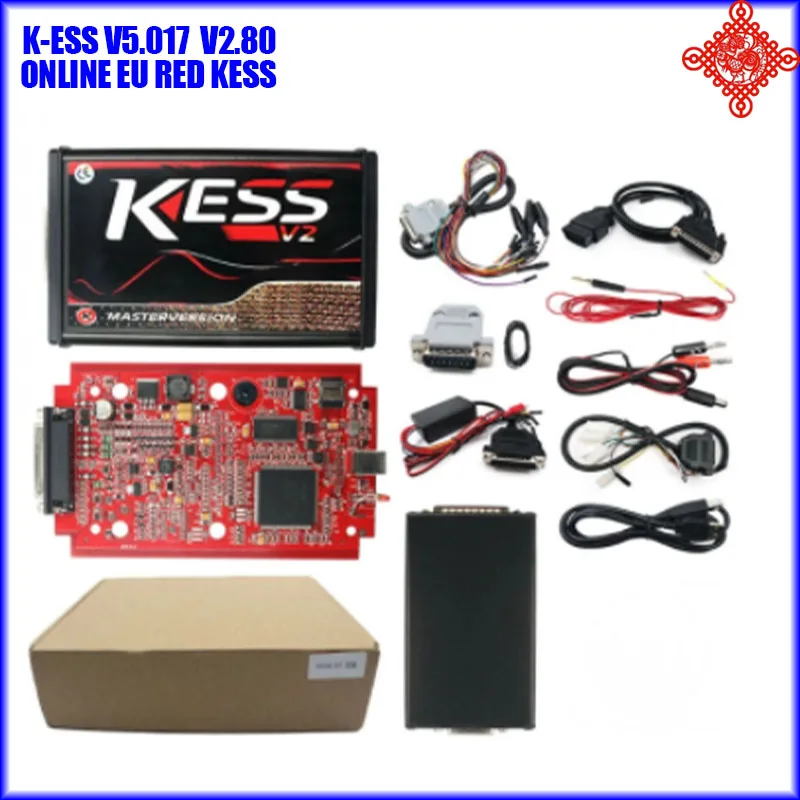 K-ess V2 5.017 V2.80 KESS K-TAG KTAG Online EU Red ECU Programmer BDM FrameOBD2 Chip Tunig Scanner For Car/Truck Diagnostic Tool