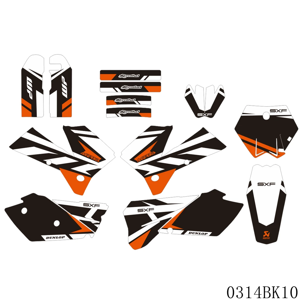

Full Graphics Decals Stickers Motorcycle Background Custom Number Name For KTM SX SXF 125 250 450 525 2005 2006