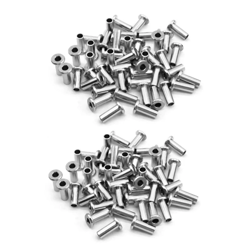

160Pcs T316 Stainless Steel Protector Sleeves For 1/8 Inch Deck Cable Railing Kit For Wood & Metal Posts DIY Balustrade