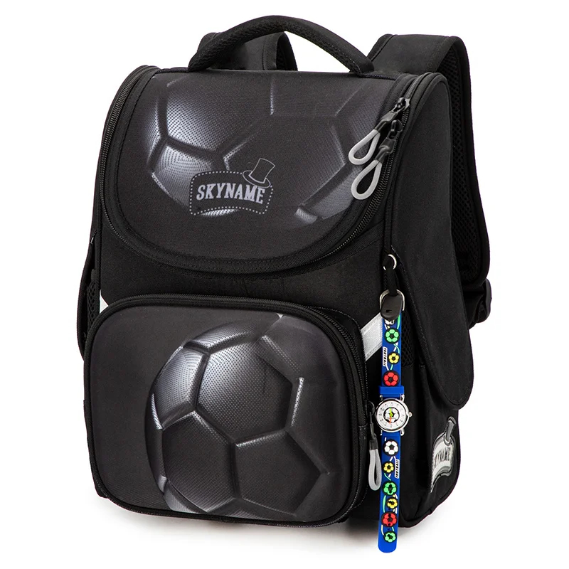 

Ортопедический женский рюкзак, черный Водонепроницаемый школьный ранец 3D для футбола, для детей