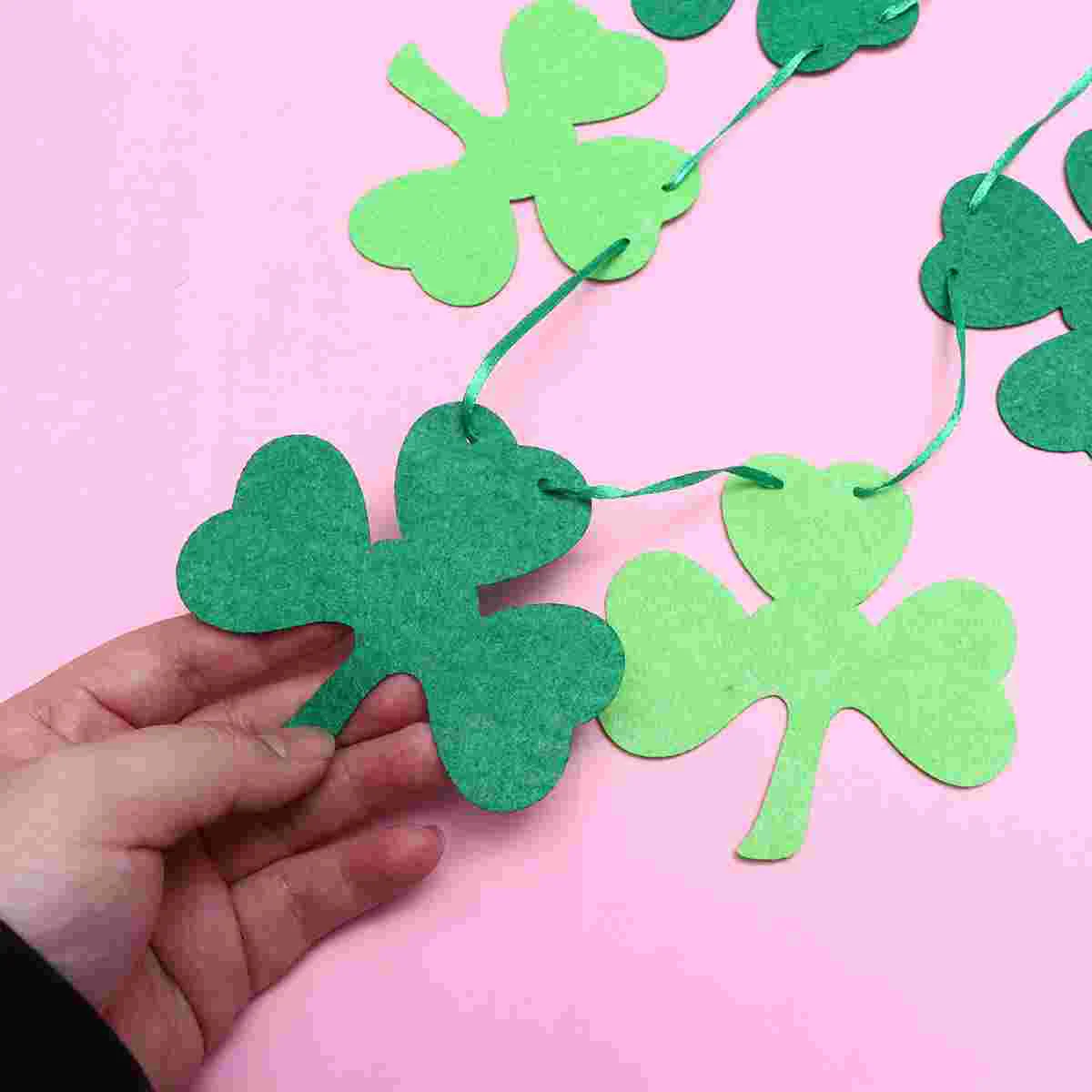 

2 Set Shamrock Burlap Banner Bunting Decorations Flag Banners The Banner Four Leaf Banner Day Banner