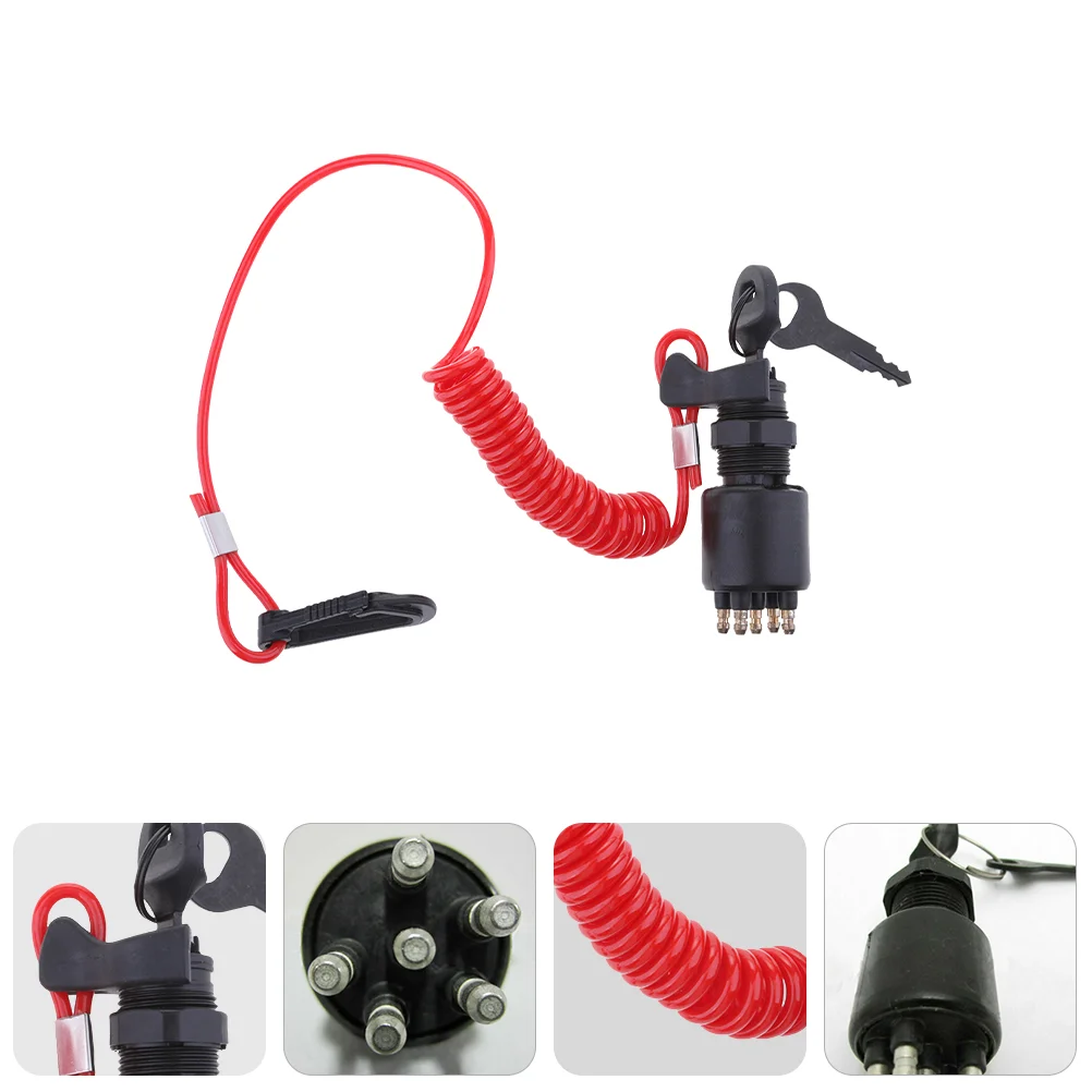 

1 Set Boat Motor Key Boat Ignition Key Ignition Switch and Key Lanyard Assembly Ignition Switch Lock Boat Switch
