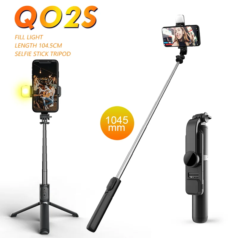 

Wireless Bluetooth Selfie Stick Bluetooth Foldable Tripod Extendable with Fill Light Mini Shutter Remote Control for IOS Android